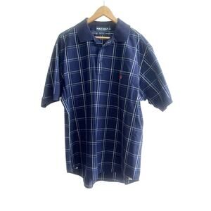 Polo Ralph Lauren Men’s Eastlyn Golf Popover Plaid Navy Blue Size XL Cotton